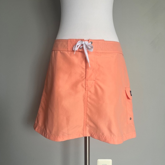NWT Vineyard Vines Cargo Pocket Drawstring Boat Bright Orange Logo Casual Skirt - Picture 2 of 14